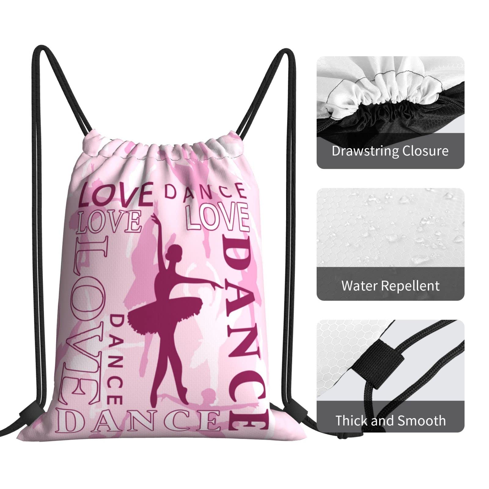 FATTTYCY Dance Bags For Dancers Gym Drawstring Stuff Ballet Backpack Gifts For Little Women