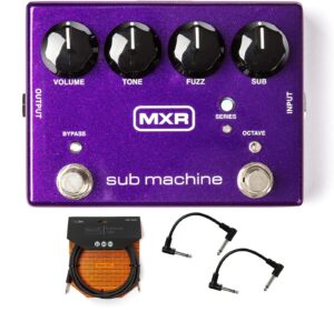 briskdrop mxr m225 sub machine fuzz guitar effects pedal bundle with mxr instrument cable and 2 patch cables m225bundle1 0