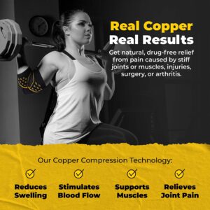 CopperJoint Copper Compression Elbow Sleeve for Men & Women - Tendonitis, Joint Pain, & Tennis Elbow Sleeve - Perfect for Sports or Everyday Use - Copper Infused Performance Nylon Large