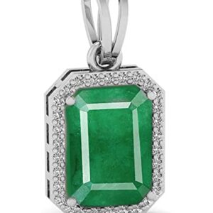 LMDPRAJAPATIS Original 10X15MM Zambian Emerald Panna Jwelery Pendant for 925 Sterling Silver with Stemp Gifted Pendant