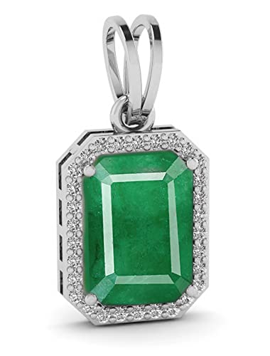 LMDPRAJAPATIS Original 10X15MM Zambian Emerald Panna Jwelery Pendant for 925 Sterling Silver with Stemp Gifted Pendant