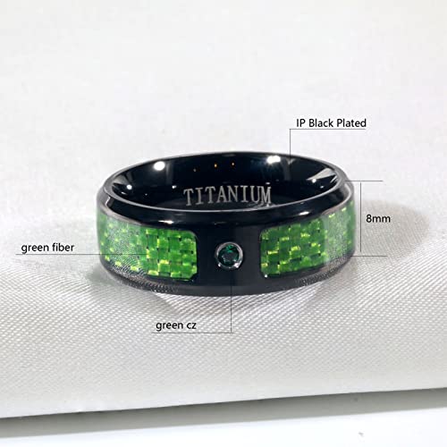 ringheart Couple Rings Black Matching Ring 1.5ct Green CZ Women Wedding Ring Sets for Him and Her His Her Wedding Ring