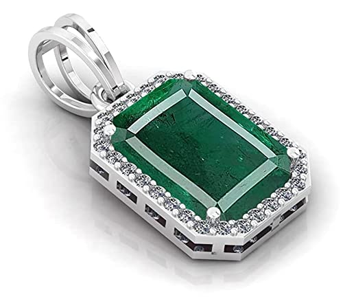 LMDPRAJAPATIS Original 10X15MM Zambian Emerald Panna Jwelery Pendant for 925 Sterling Silver with Stemp Gifted Pendant