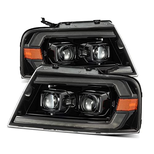 AlphaRex 04-08 F150 / 06-08 Lincoln Mark LT Projector Headlights Alpha-Black [PRO-Series]