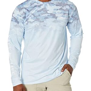 Salt Life Into The Abyss SLX Long Sleeve Classic Fit Shirt, Blue, X-Large