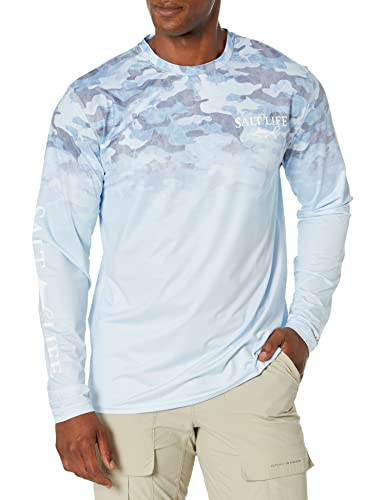 Salt Life Into The Abyss SLX Long Sleeve Classic Fit Shirt, Blue, X-Large