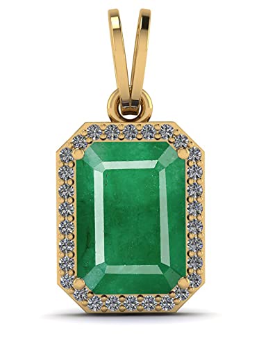 LMDPRAJAPATIS Lab Certified simuleted 10X15MM Zambian Emerald Panna Jwelery Pendant for 22k Gold Plated