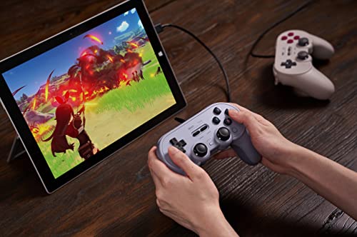 8BitDo Pro 2 Wired Controller for Switch, Windows, Steam Deck & Raspberry Pi (Gray Edition)