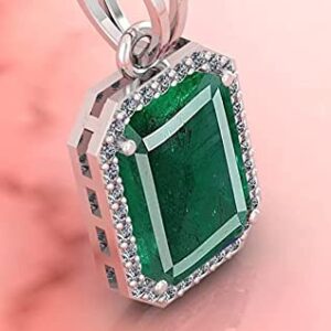 LMDPRAJAPATIS Original 10X15MM Zambian Emerald Panna Jwelery Pendant for 925 Sterling Silver with Stemp Gifted Pendant