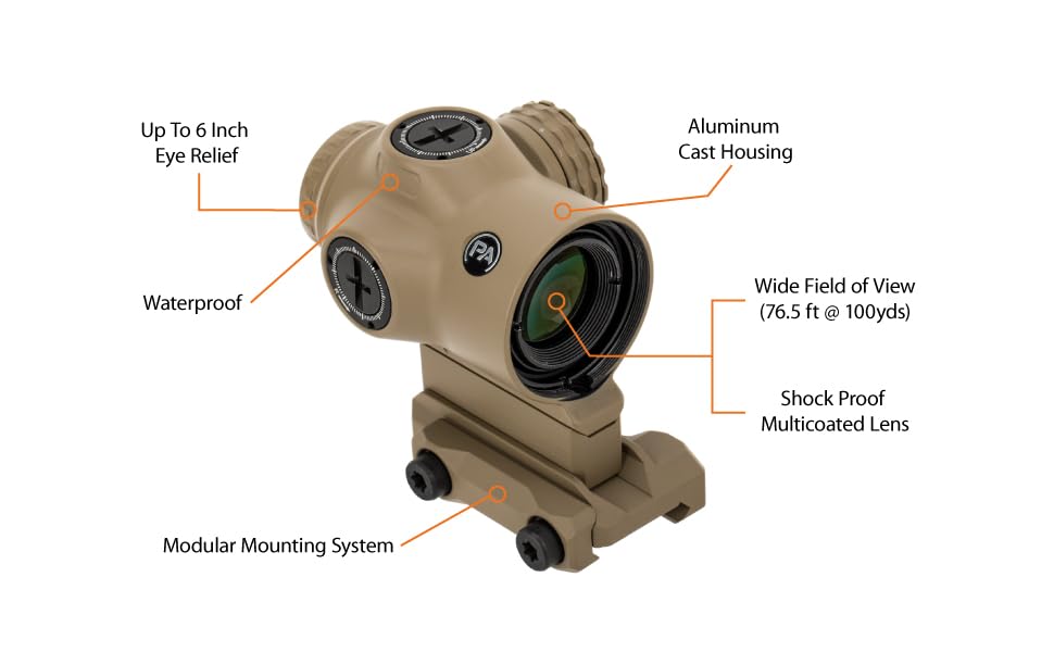 Primary Arms SLX 1X MicroPrism with Red Illuminated ACSS Cyclops Gen II Reticle - Flat Dark Earth