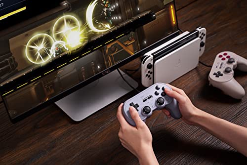 8BitDo Pro 2 Wired Controller for Switch, Windows, Steam Deck & Raspberry Pi (Gray Edition)