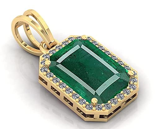 LMDPRAJAPATIS Lab Certified simuleted 10X15MM Zambian Emerald Panna Jwelery Pendant for 22k Gold Plated