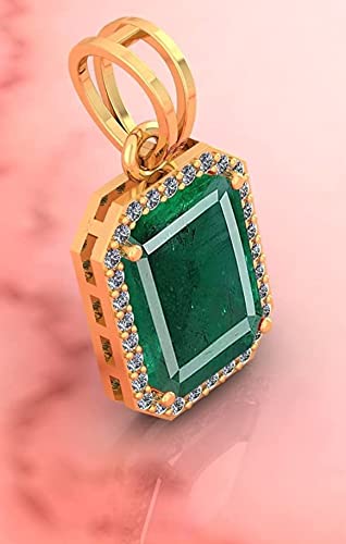 LMDPRAJAPATIS Lab Certified simuleted 10X15MM Zambian Emerald Panna Jwelery Pendant for 22k Gold Plated