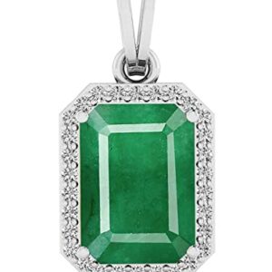 LMDPRAJAPATIS Original 10X15MM Zambian Emerald Panna Jwelery Pendant for 925 Sterling Silver with Stemp Gifted Pendant