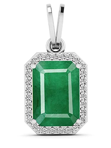 LMDPRAJAPATIS Original 10X15MM Zambian Emerald Panna Jwelery Pendant for 925 Sterling Silver with Stemp Gifted Pendant