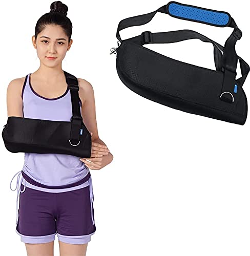 QIANMEI Fixed Elbow Brace Arm Sling Dislocated Shoulder Sling, Breathable Arm Sling Shoulder Injury, Broken Wrist Elbow, Rotator Cuff, for Men and Women (Color : L)