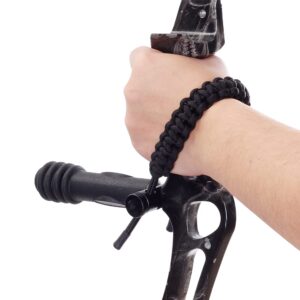 SOPOGER Archery Bow Wrist Sling Adjustable Hunting Wrist Strap Braided for Compound Bow Target Shooting Accessories (Black)