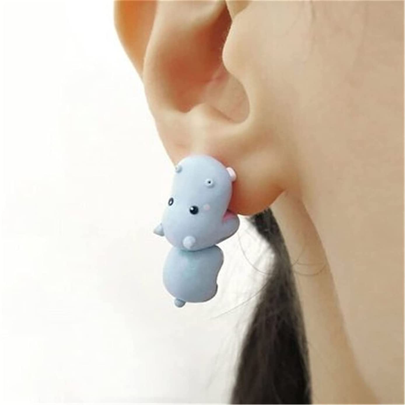 Cute Animal Bite Earring, 3D Cute Dinosaur Earrings for Women - Small and Exquisite for Easy Carrying and Collection,Fashion Simple Handmade Animal Stud Earrings. (6 PCS + Gift Box)