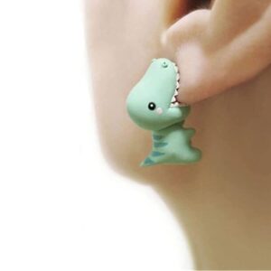 Cute Animal Bite Earring, 3D Cute Dinosaur Earrings for Women - Small and Exquisite for Easy Carrying and Collection,Fashion Simple Handmade Animal Stud Earrings. (6 PCS + Gift Box)