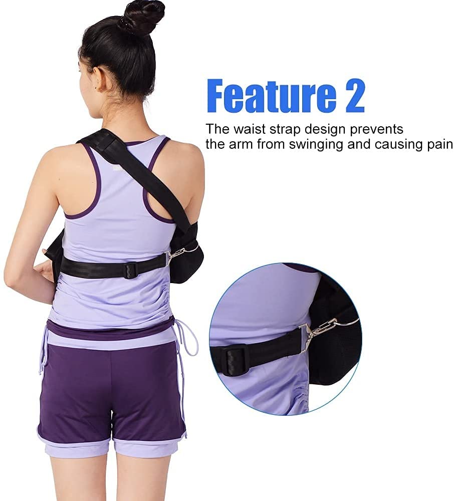 QIANMEI Fixed Elbow Brace Arm Sling Dislocated Shoulder Sling, Breathable Arm Sling Shoulder Injury, Broken Wrist Elbow, Rotator Cuff, for Men and Women (Color : L)