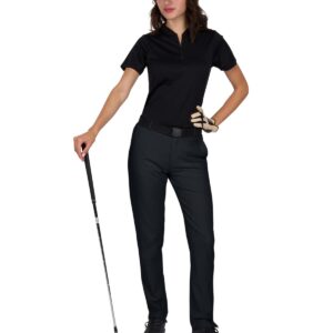 Three Sixty Six Women’s Quick Dry Golf Pants 30 Inch Inseam - Lightweight 4-Way Stretch, Moisture Wicking, Anti-Odor, UPF 50+ Jet Black