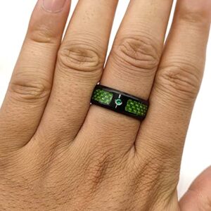 ringheart Couple Rings Black Matching Ring 1.5ct Green CZ Women Wedding Ring Sets for Him and Her His Her Wedding Ring