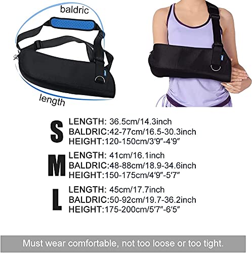 QIANMEI Fixed Elbow Brace Arm Sling Dislocated Shoulder Sling, Breathable Arm Sling Shoulder Injury, Broken Wrist Elbow, Rotator Cuff, for Men and Women (Color : L)