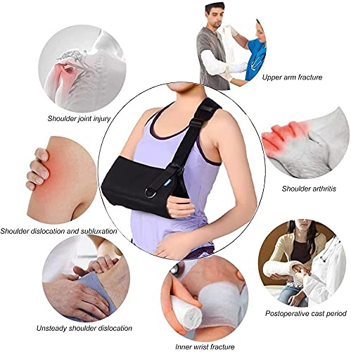 QIANMEI Fixed Elbow Brace Arm Sling Dislocated Shoulder Sling, Breathable Arm Sling Shoulder Injury, Broken Wrist Elbow, Rotator Cuff, for Men and Women (Color : L)