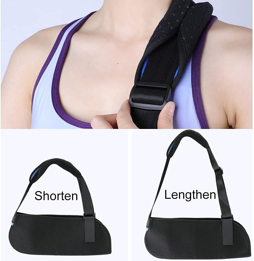 QIANMEI Fixed Elbow Brace Arm Sling Dislocated Shoulder Sling, Breathable Arm Sling Shoulder Injury, Broken Wrist Elbow, Rotator Cuff, for Men and Women (Color : L)