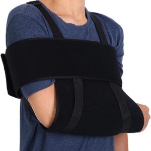 QIANMEI Fixed Elbow Brace Shoulder Injury by for Women and Men,Rotator Cuff Torn, Wrist and Elbow Surgery with Adjustable Padded Arm Support Straps