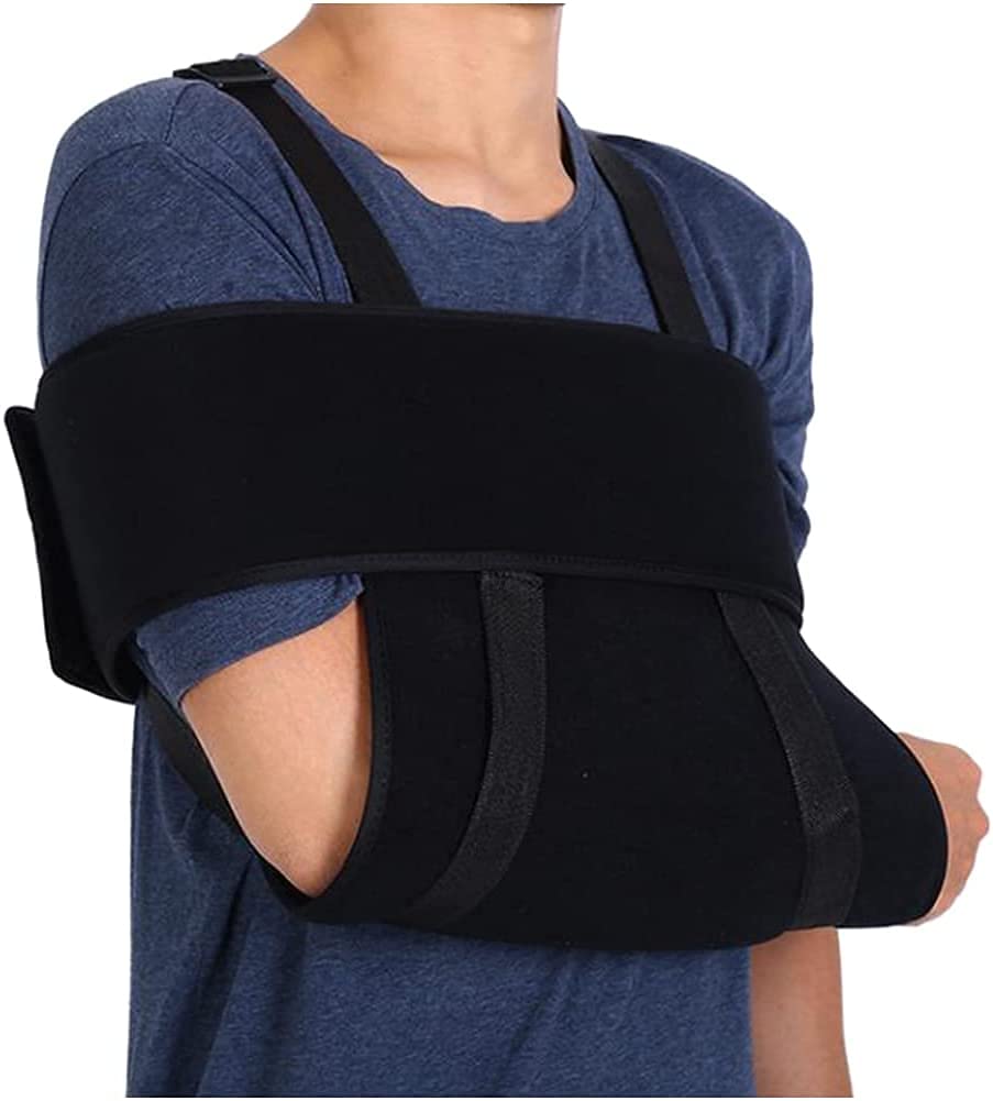 QIANMEI Fixed Elbow Brace Shoulder Injury by for Women and Men,Rotator Cuff Torn, Wrist and Elbow Surgery with Adjustable Padded Arm Support Straps