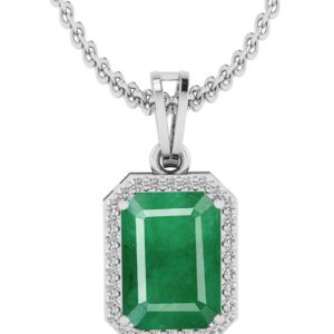 LMDPRAJAPATIS Original 10X15MM Zambian Emerald Panna Jwelery Pendant for 925 Sterling Silver with Stemp Gifted Pendant