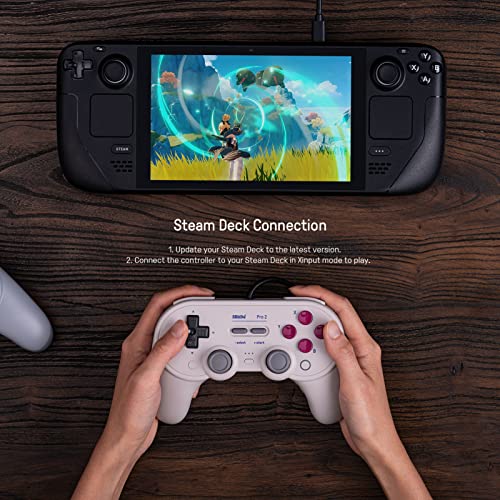 8BitDo Pro 2 Wired Controller for Switch, Windows, Steam Deck & Raspberry Pi (Gray Edition)