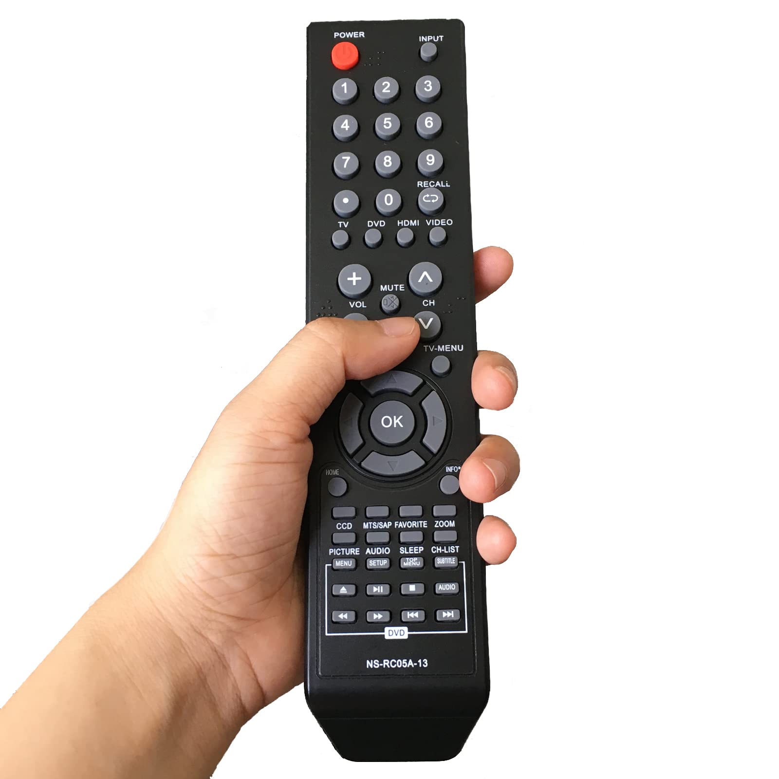 NS-RC05A-13 sub RC-261 Replacement Remote Remote Compatible for Insignia DVD Combo TV NS-19LD120A13 NS-LTDVD19-09 NS-LDVD26Q-10A NS-LDVD32Q-10A NS32LD120A13 NS-28ED200NA14