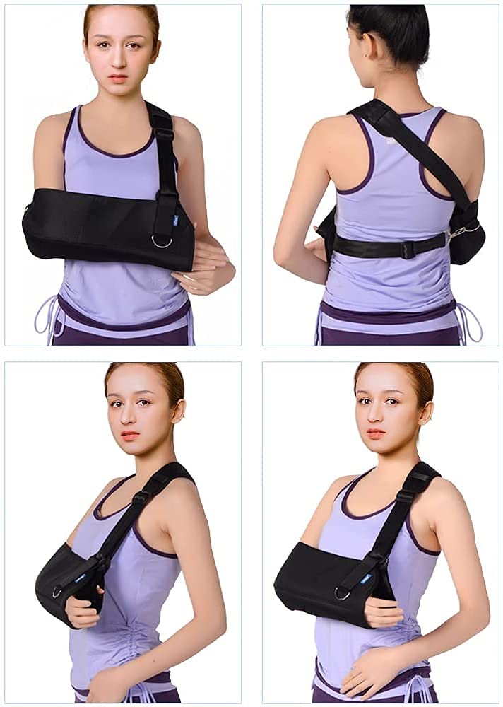 QIANMEI Fixed Elbow Brace Arm Sling Dislocated Shoulder Sling, Breathable Arm Sling Shoulder Injury, Broken Wrist Elbow, Rotator Cuff, for Men and Women (Color : L)