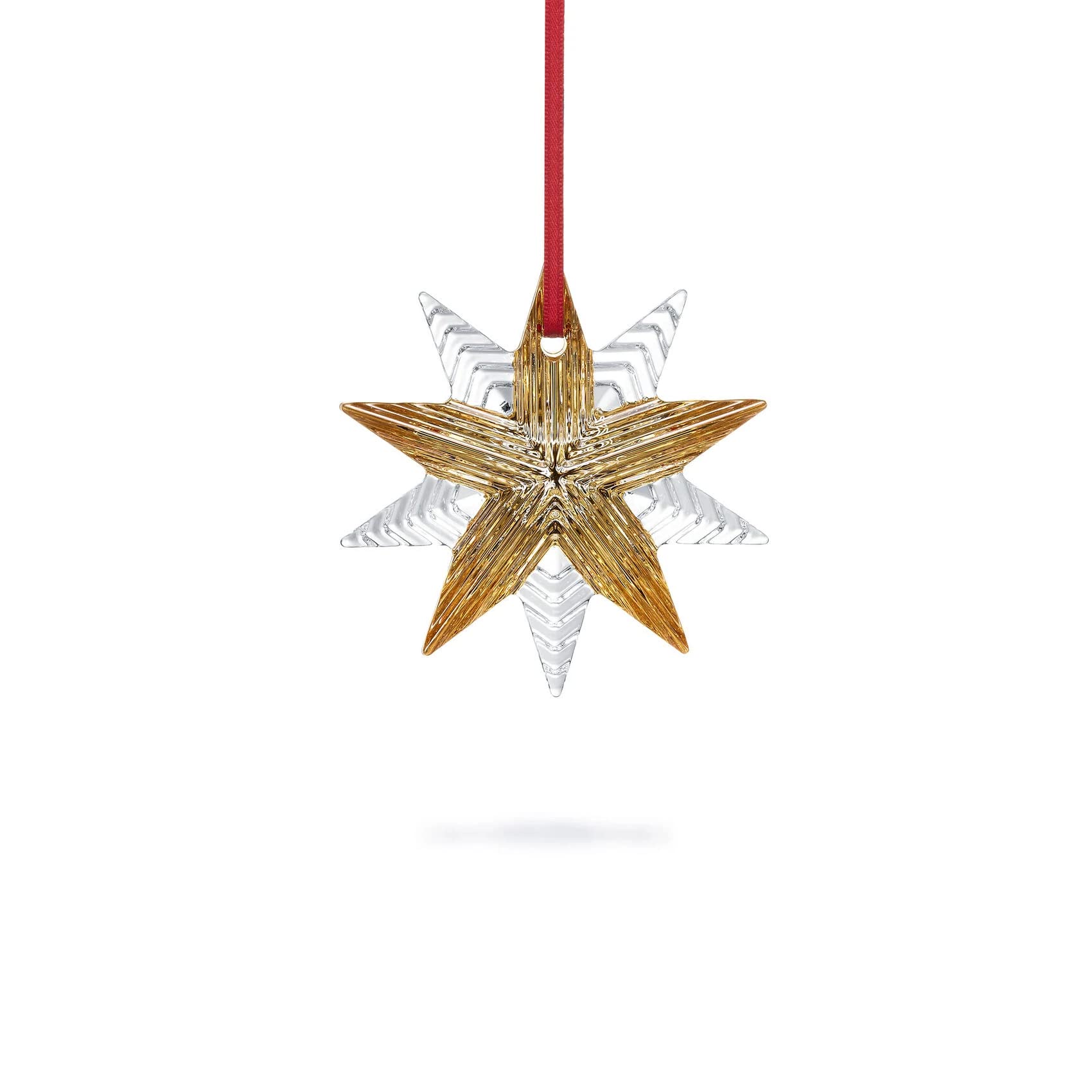 Baccarat Crystal Star 2021 Annual Christmas Ornament Clear & 20k Gold