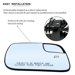 New Passenger Side Heated Mirror Glass Replacement for 2011-2017 Ford Explorer Blind Spot Mirror Glass - Right Pass Heated Convex Mirror Glass with Rear Holder BB5Z17K707A, BB5Z17K707B