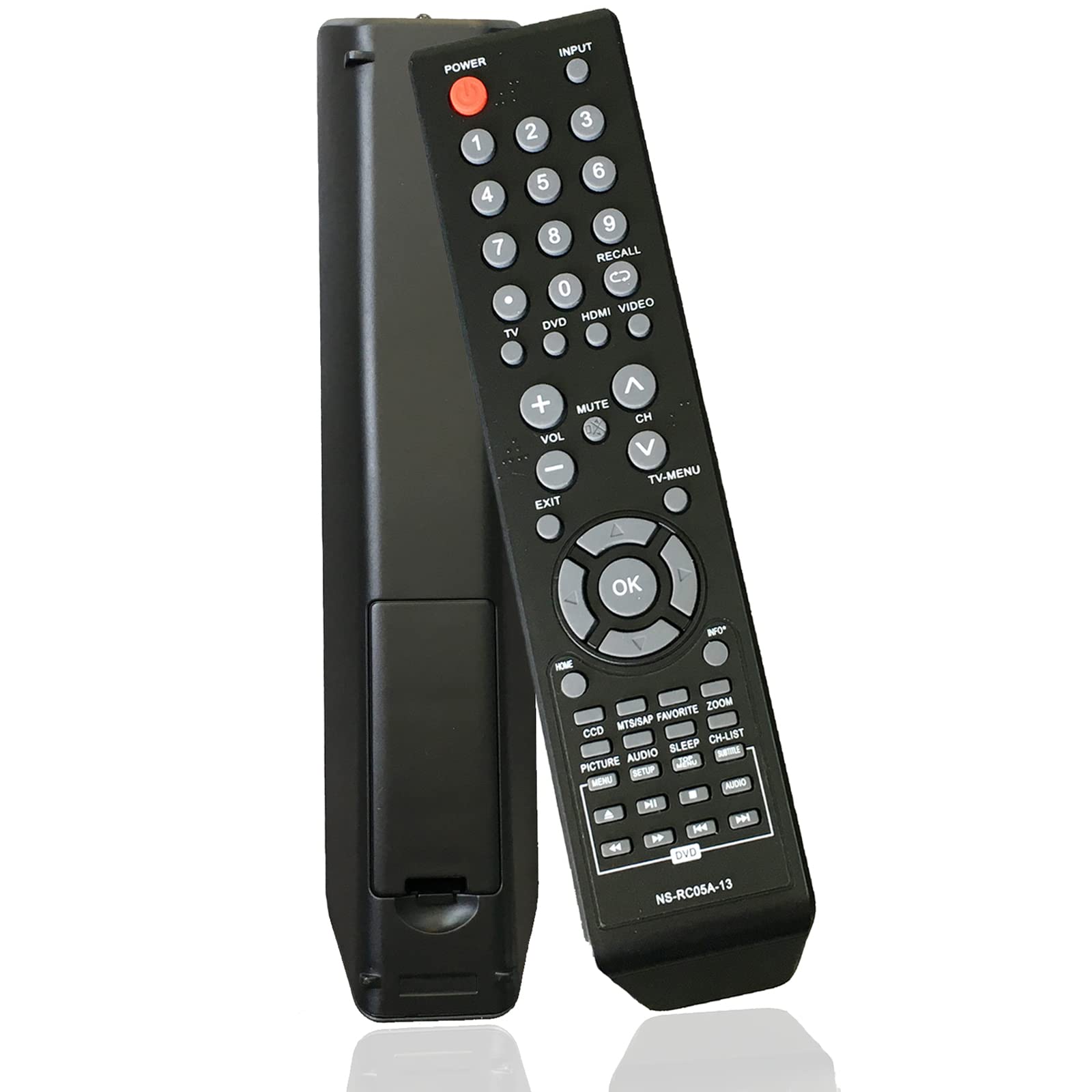 NS-RC05A-13 sub RC-261 Replacement Remote Remote Compatible for Insignia DVD Combo TV NS-19LD120A13 NS-LTDVD19-09 NS-LDVD26Q-10A NS-LDVD32Q-10A NS32LD120A13 NS-28ED200NA14