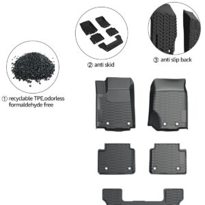 A & UTV PRO Floor Mats Fit for 2021 2022 2023 2024 Jeep Grand Cherokee L/WL, All Weather Floor Liners Full Kit for Three Row Models, Replace OEM 82216639AA,82216640AA,82216152AC, 3 Row