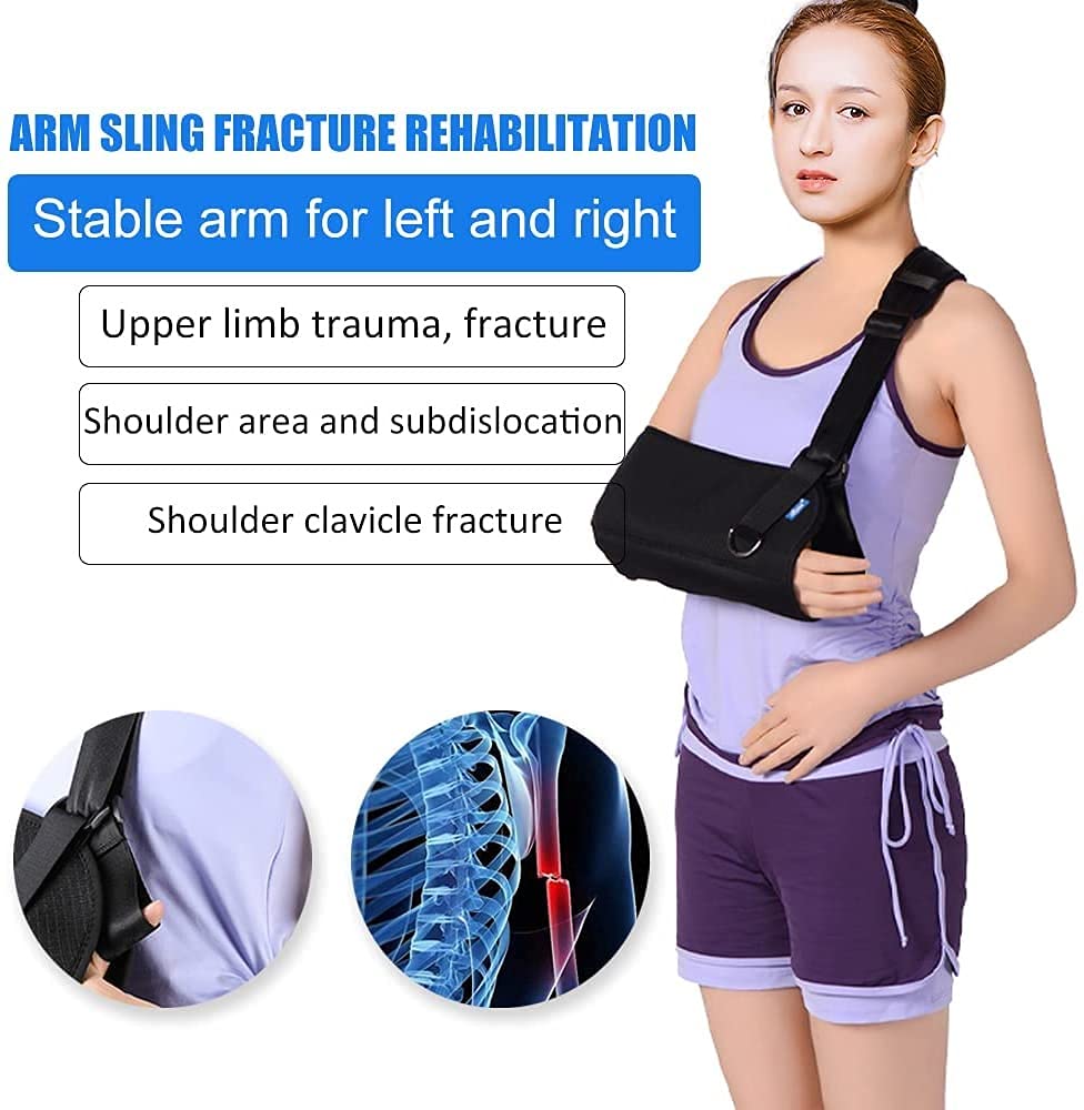 QIANMEI Fixed Elbow Brace Arm Sling Dislocated Shoulder Sling, Breathable Arm Sling Shoulder Injury, Broken Wrist Elbow, Rotator Cuff, for Men and Women (Color : L)