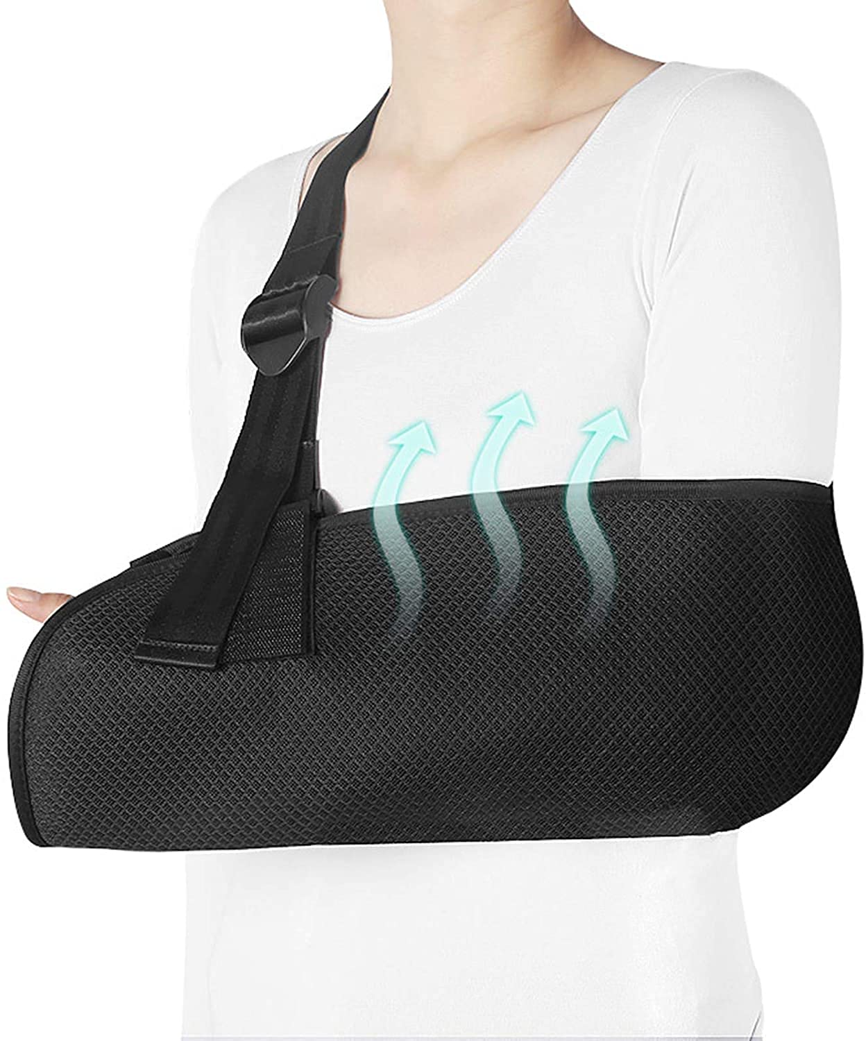 QIANMEI Fixed elbow brace Arm Sling for Shoulder Injury, Women and Men, Rotator Cuff Torn, Wrist and Elbow Surgery, for Dislocation,Sprains and Strains (Size : L)