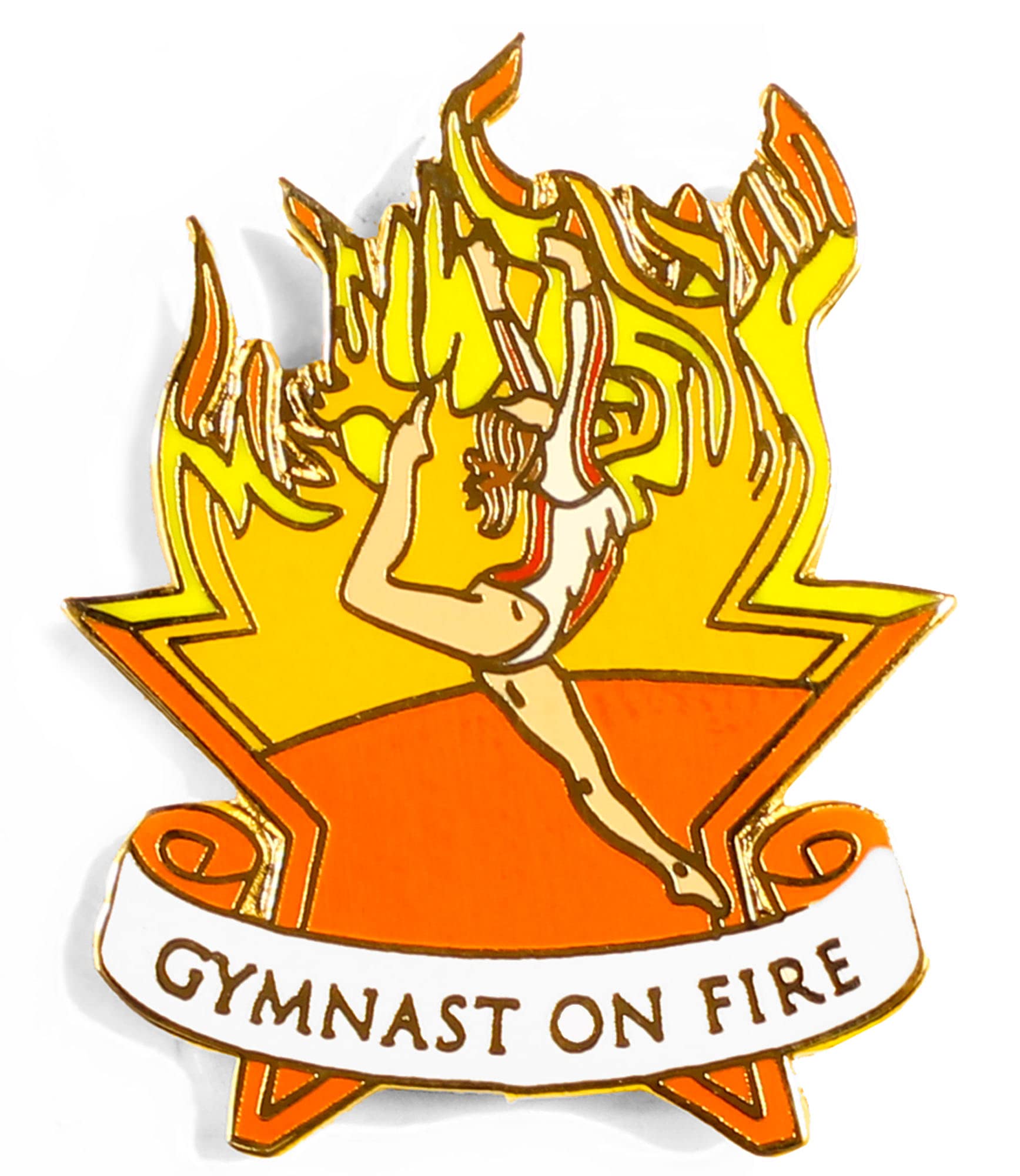 Snowflake Designs Gymnast on Fire Gymnastics Pin - #1930