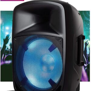 Ion Audio Pro Glow 1500 Portable Bluetooth Speaker - Complete High-Power Speaker System with Microphone & Party Light Effects (Renewed)