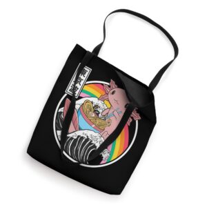 Axolotl Eating Ramen Kanagawa Wave Kawaii Anime Vaporwave Tote Bag