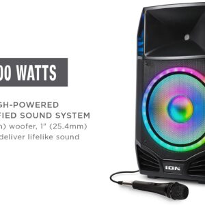 Ion PA Premier 500-Watts Karaoke Party Speaker - Robust High-Power and Bright Sound with Visual Effects and Microphone (Renewed)