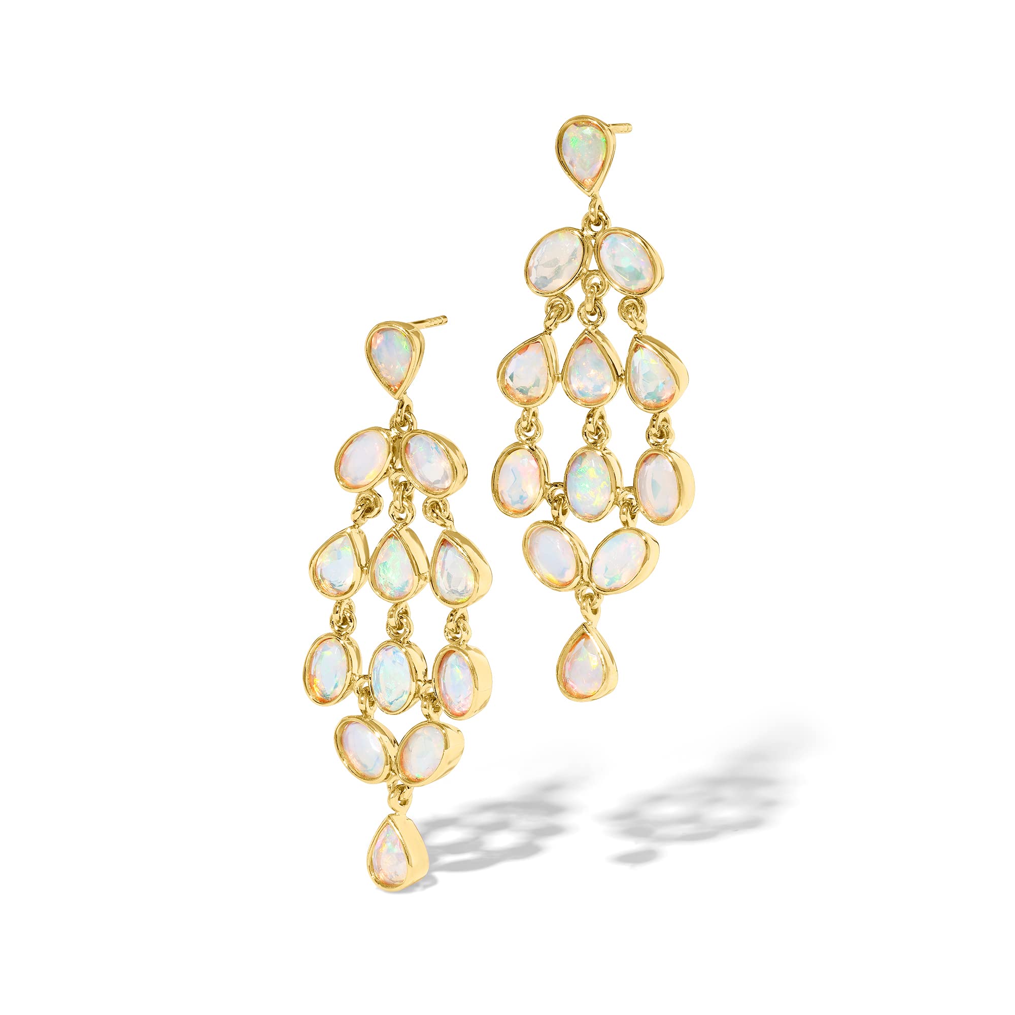 Ross-Simons Ethiopian Opal Chandelier Earrings in 18kt Gold Over Sterling