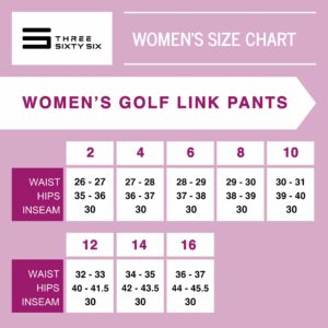 Three Sixty Six Women’s Quick Dry Golf Pants 30 Inch Inseam - Lightweight 4-Way Stretch, Moisture Wicking, Anti-Odor, UPF 50+ Jet Black