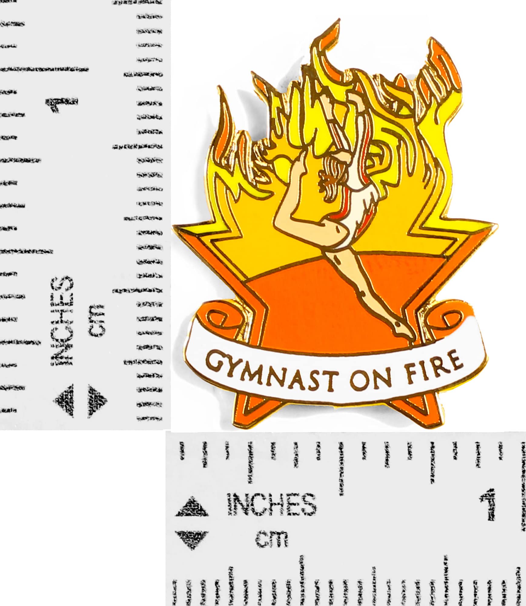 Snowflake Designs Gymnast on Fire Gymnastics Pin - #1930