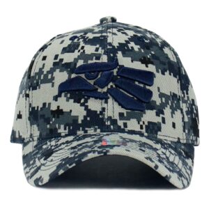 Mexican Mexico Hat Hecho En Mexico Eagle Aguila Snapback Flat Bill Baseball Cap (Navy Digital Camo)