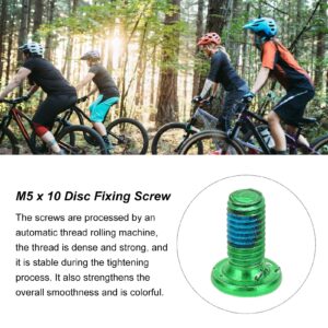 M5x10mm Bolts, Alloy Steel Bike Brake Disc Screw 12pcs for Mountain Bikes for Road (green)